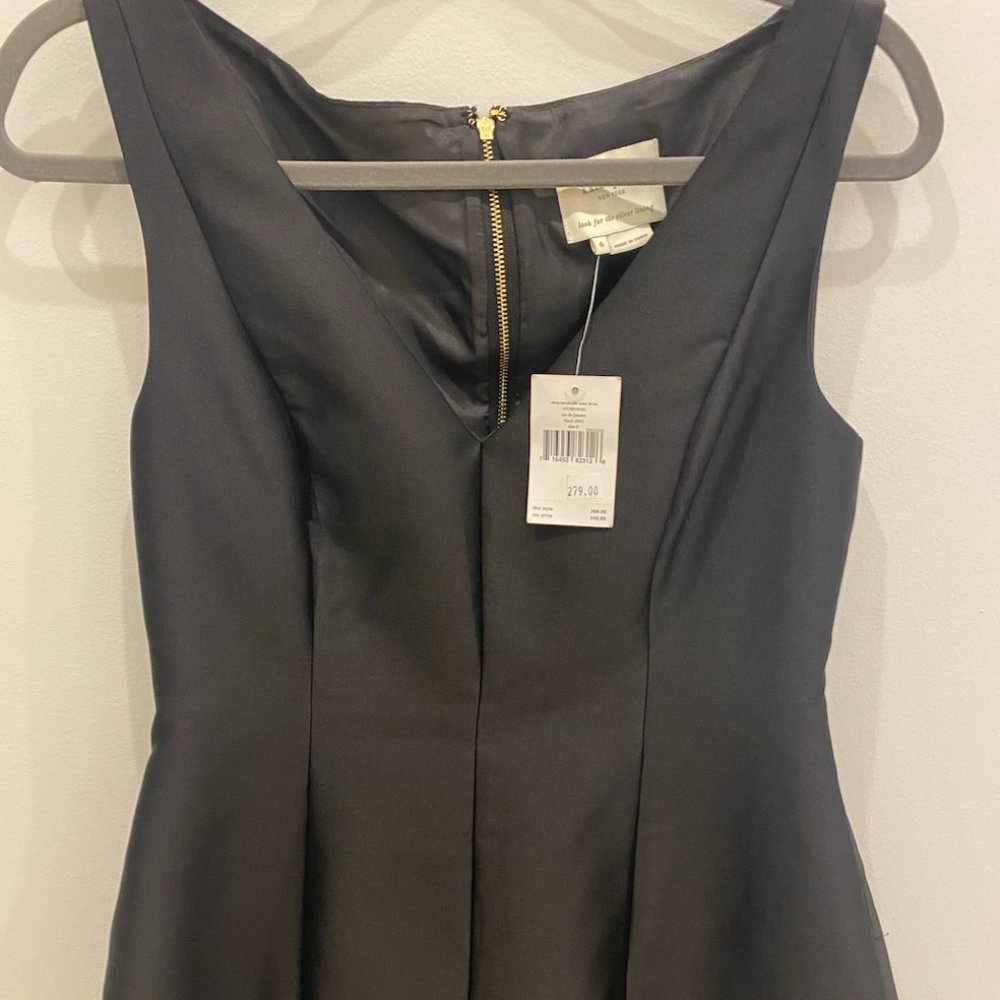Kate Spade Structured Silk Mini Dress Black Size 6